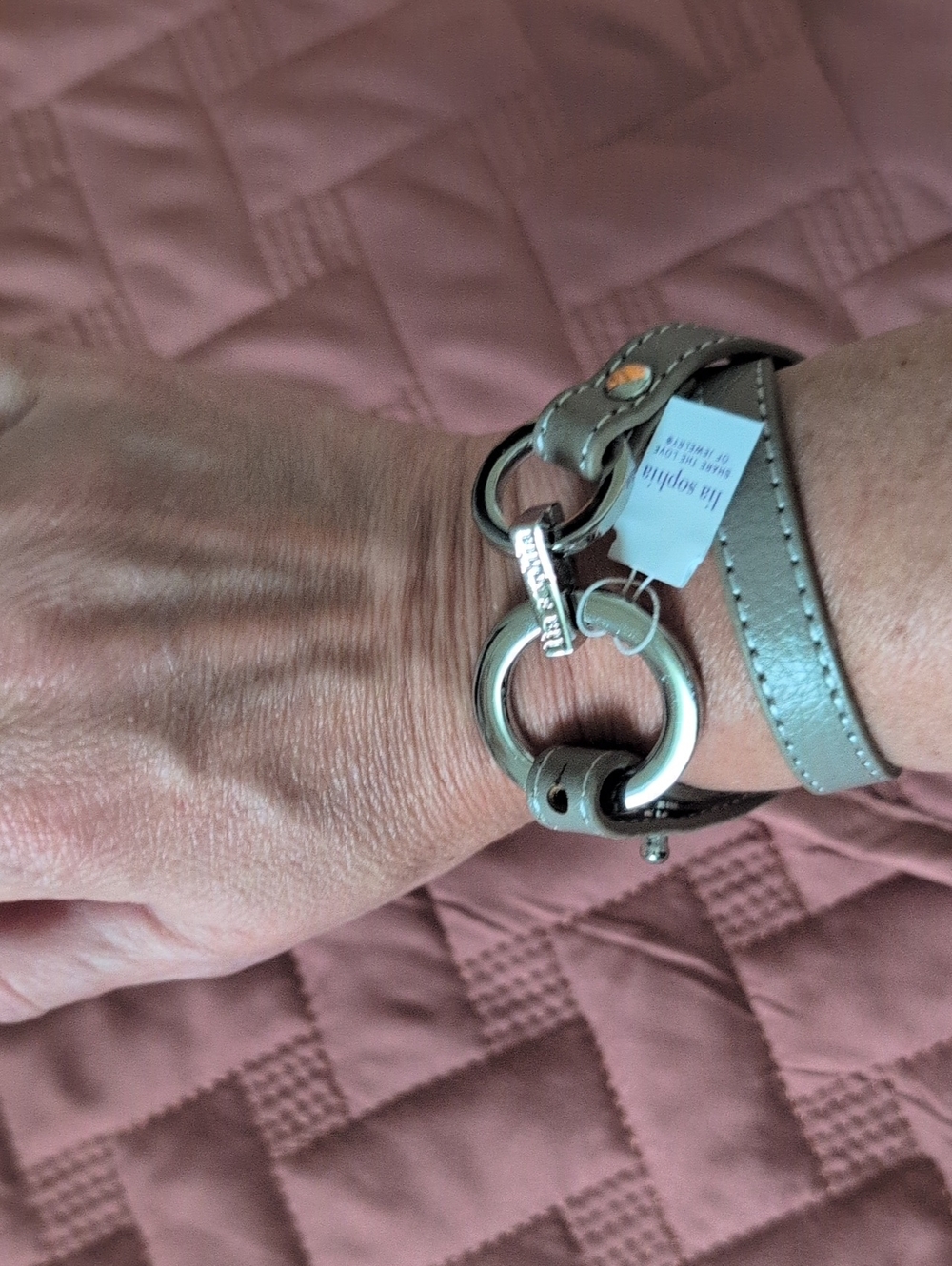 Lia Sophia Grey Wrap Star Bracelet with Silver Rings